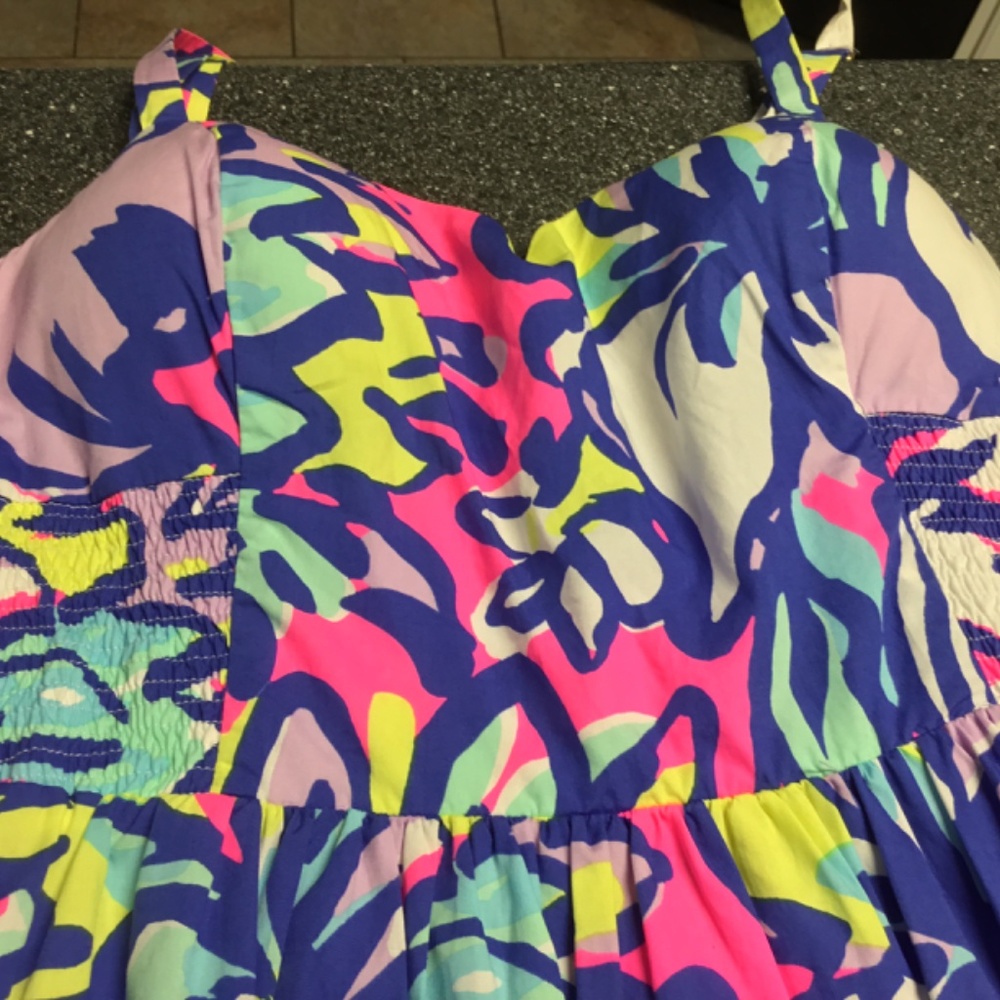 Lilly Pulitzer Floral Midi Dress in Pink, Blue, Green, Lavender - Picture 9 of 12